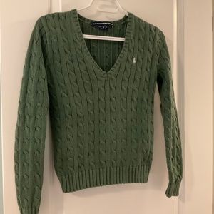 Small Ralph Lauren Cable knit V-neck sweater
